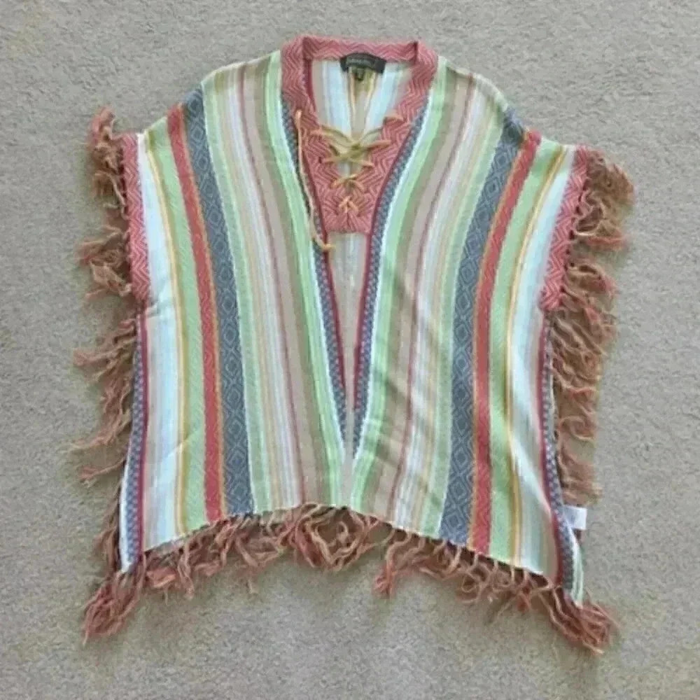 Colorful poncho sweater